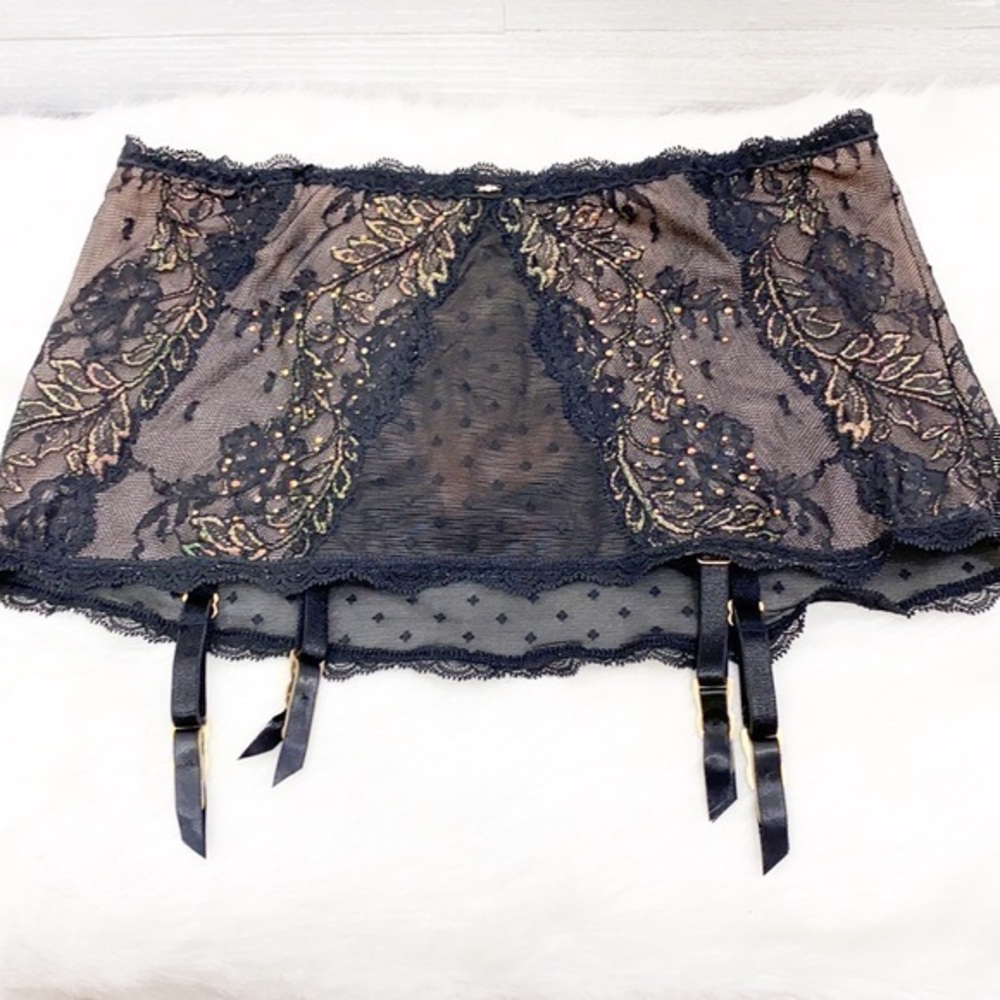 Victoria Secret Suspender Black Size S